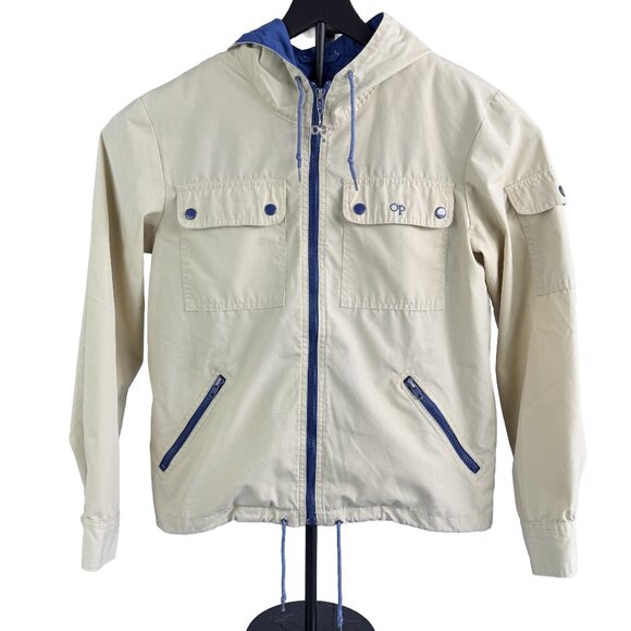 VTG OCEAN PACIFIC Hooded Weatherwear Zip Jacket S – 80's Surf Utility Jacket - Picture 1 of 14